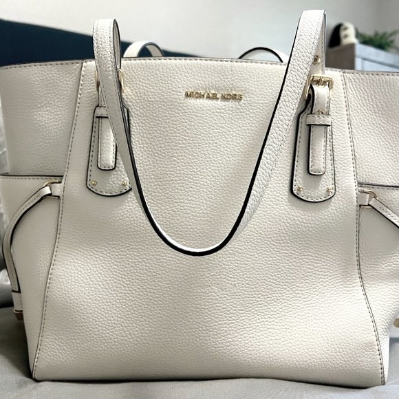 Michael Kors white leather purse, large - Picture 1 of 5